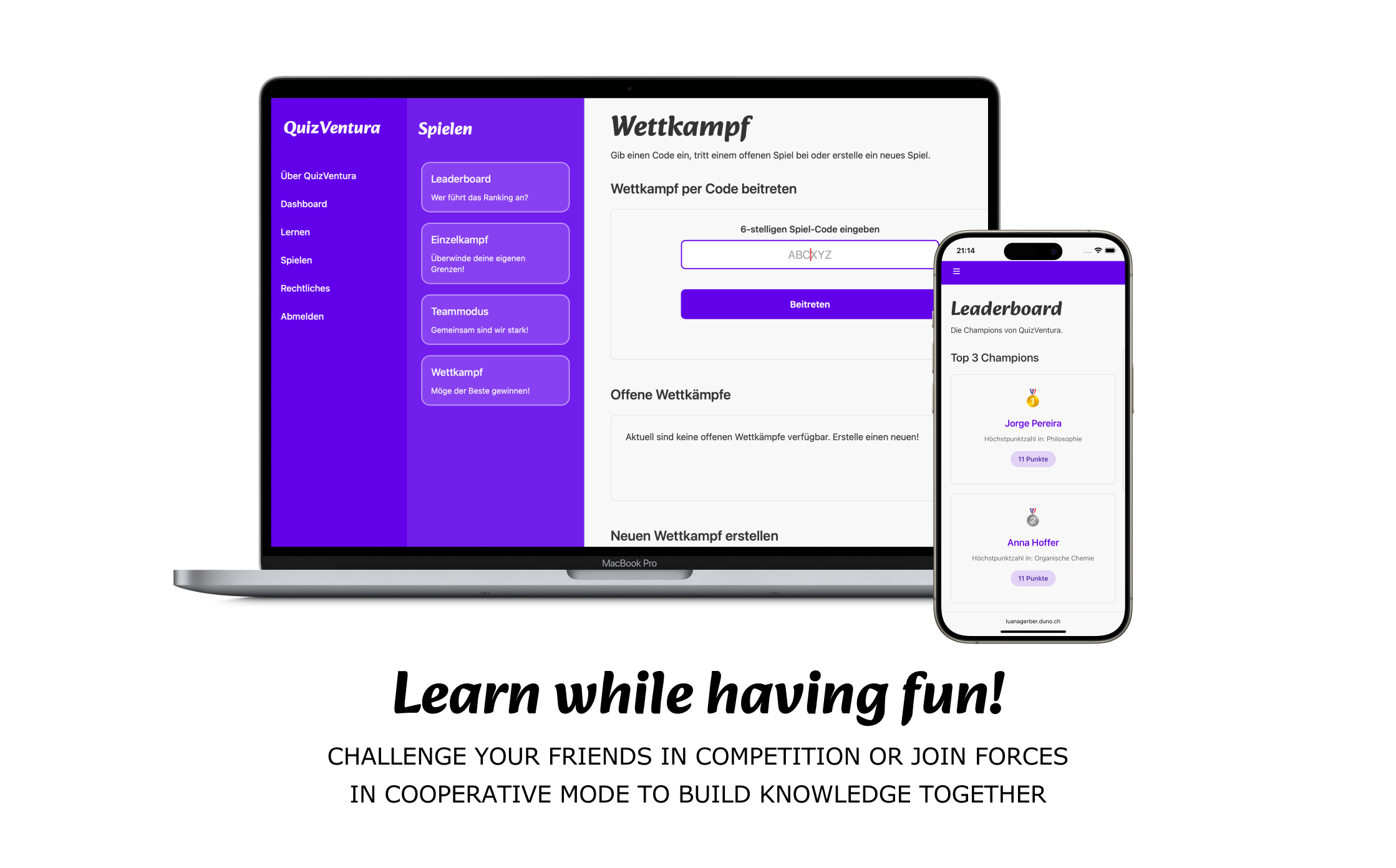 QuizVentura Quiz Interface